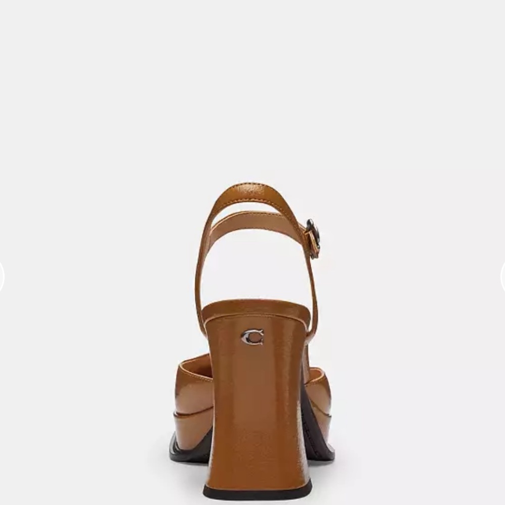 New Coach Hazelnut Tea Rose Pump Honey Brown - Picture 4 of 5